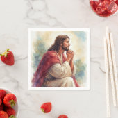 キリスト教の信仰 | イエスの祈りの水彩画 スタンダードカクテルナプキン (インサイチュ)