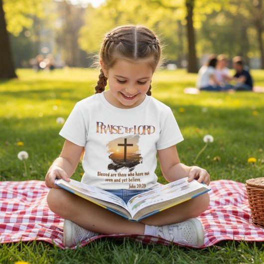 キリスト教の信仰 - 見ずして信じる者たちは幸いです Tシャツ