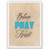 キリスト教の信仰 Believe, Pray and Trust シール (正面)