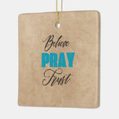 キリスト教の信仰 Believe, Pray and Trust セラミックオーナメント (左)