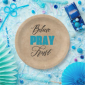 キリスト教の信仰 Believe, Pray and Trust  ペーパープレート (パーティー)