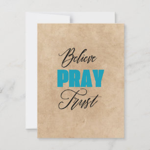 キリスト教の信仰 Believe, Pray and Trust ポストカード
