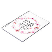 キリスト教の信奉聖書詩ピンク・フローラ ノートブック (左側)