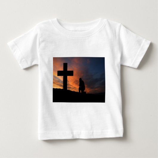 キリスト教の信頼の十字のイエス・キリストの平和愛運命 ベビーTシャツ (正面)