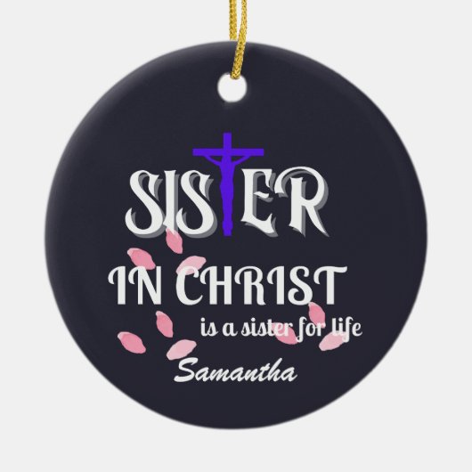 キリスト教の修道士の姉妹 セラミックオーナメント (正面)