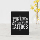 キリスト教の入れ墨の芸術家イエスは私を愛し カード (黄色い花)