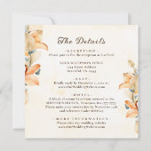 キリスト教の全秋に燃えたオレンジ結婚色の秋 招待状 (裏面)