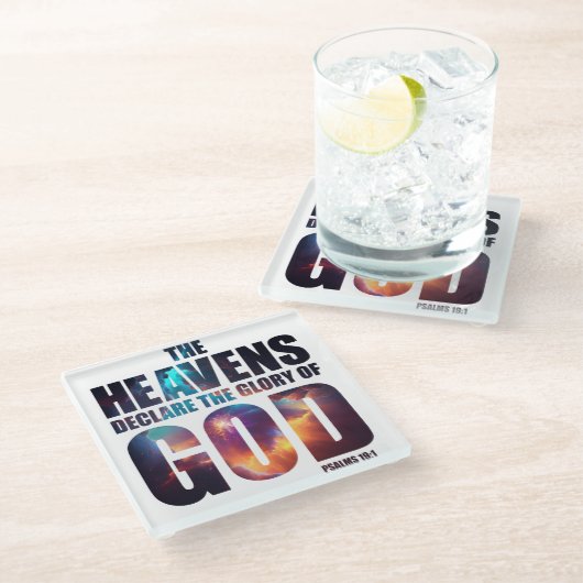 キリスト教の創造:天国神の栄光を宣言 ガラスコースター (アングル)