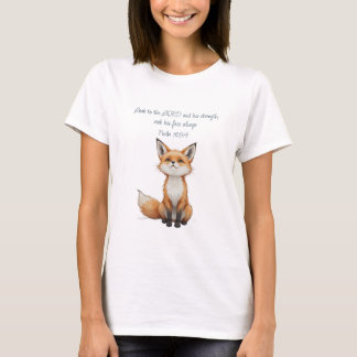 キリスト教の励ましの名言 詩篇 105:4 キツネ かわいい Tシャツ