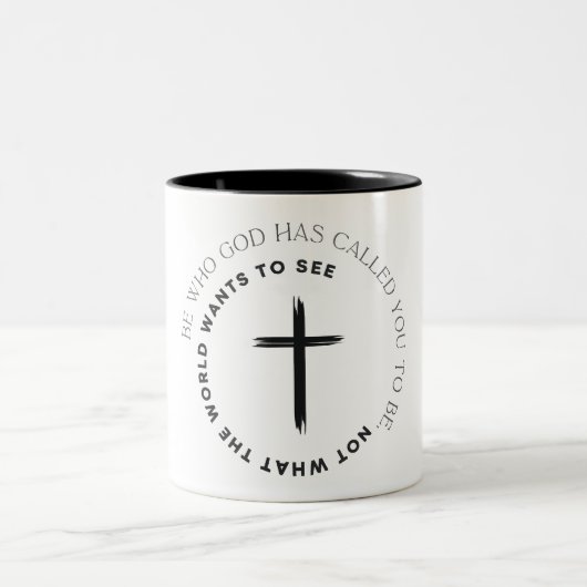 キリスト教の励ましの詩 ツートーンマグカップ (中央)