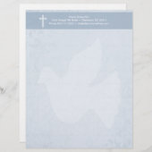キリスト教の十字およびスピリットブルーの花柄 レターヘッド