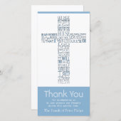 キリスト教の十字のジョンの14:02の悔やみや弔慰は9感謝していしています サンキューカード (正面/裏面)
