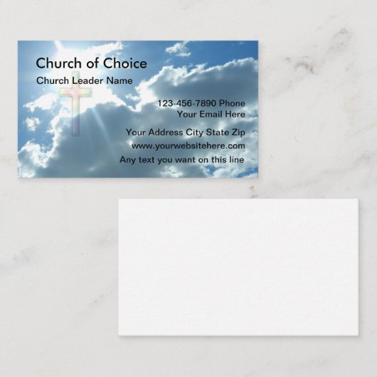 キリスト教の十字の空の日光 名刺 (正面/裏面)