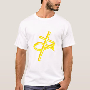 キリスト教の十字の魚 Tシャツ