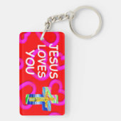 キリスト教の十字架であなたを愛するイエス キーホルダー (裏面)