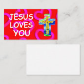 キリスト教の十字架でカスタマイズ可能なイエスがあなたを愛する 名刺 (正面/裏面)