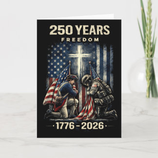 キリスト教の十字架とアメリカ国旗 1776-2026 250周年記念 F カード