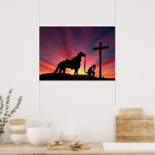 キリスト教の十字架の西のポスターのカウボーイ ポスター (キッチン)