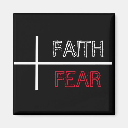 キリスト教の十字架への恐怖に対する信仰 マグネット (正面)