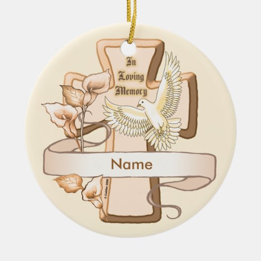 キリスト教の十字架を愛して セラミックオーナメント (正面)