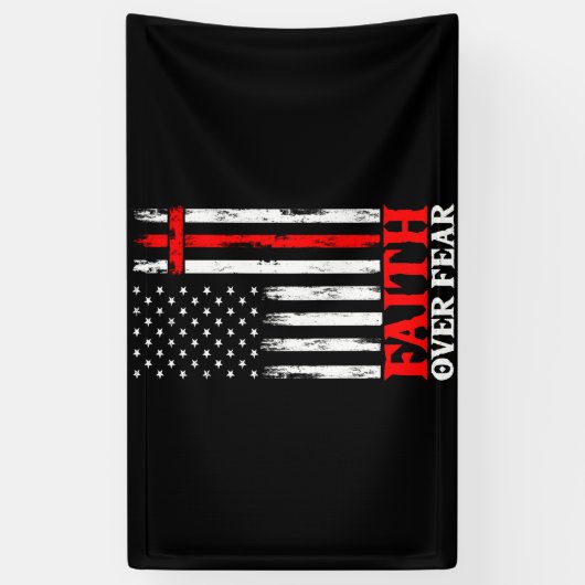 キリスト教の十字架カッコいいを恐れる信仰 横断幕 (縦)