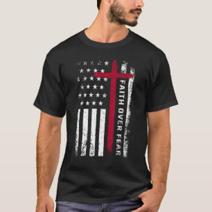 キリスト教の十字架クールアメリカへの恐怖に対する信仰 Tシャツ
