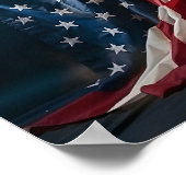 キリスト教の十字架ポスターに覆われたアメリカ国旗 ポスター (角)