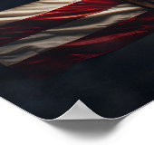 キリスト教の十字架ポスターに覆われたアメリカ国旗 ポスター (角)