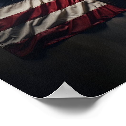 キリスト教の十字架ポスターに覆われたアメリカ国旗 ポスター (角)