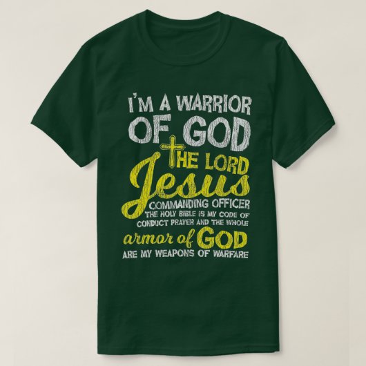 キリスト教の十字架信仰の神の主イエスの武具 Tシャツ (デザイン正面)