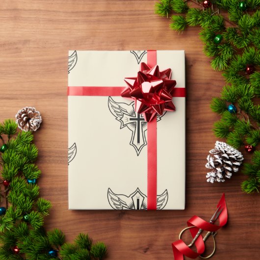 キリスト教の十字架 ラッピングペーパー (クリスマスギフト)