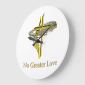 キリスト教の十字架 ラージ壁時計 (傾斜)