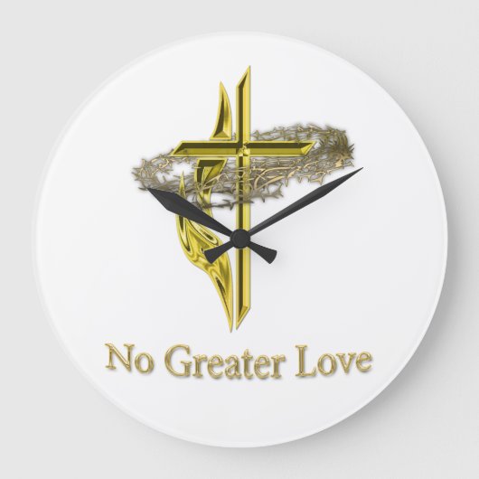 キリスト教の十字架 ラージ壁時計 (正面)