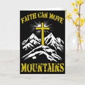 キリスト教の十字架 信仰は山をも動かす カード (黄色い花)