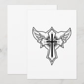 キリスト教の十字架 招待状 (正面/裏面)