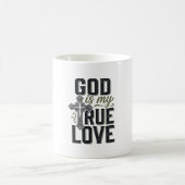 キリスト教の十字架 神は私の真実の愛です ベクター コーヒーマグカップ (中央)
