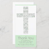 キリスト教の十字10のジョン14の悔やみや弔慰のサンキューカード サンキューカード (正面/裏面)