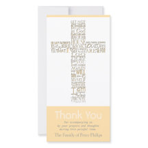 キリスト教の十字11のジョン14の悔やみや弔慰のサンキューカード