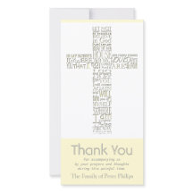 キリスト教の十字12のジョン14の悔やみや弔慰のサンキューカード