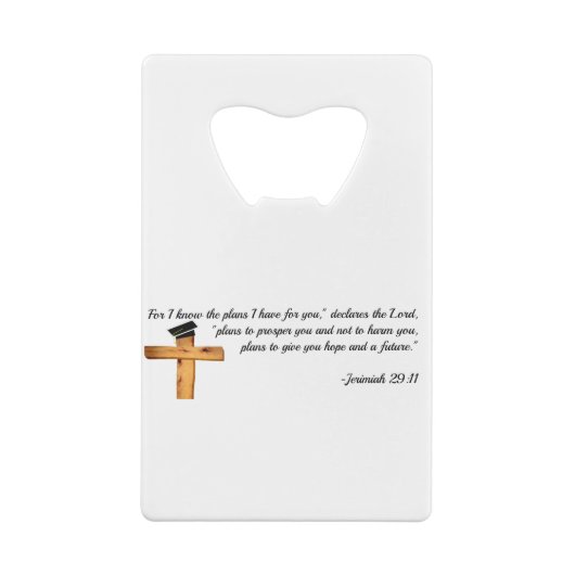 キリスト教の卒業のギフト クレジットカード栓抜き (裏面)