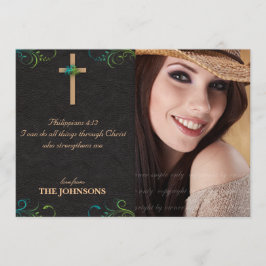 キリスト教の卒業生の卒業の写真私はすべての事をしてもいいです 案内状