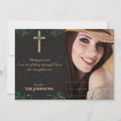 キリスト教の卒業生の卒業の写真私はすべての事をしてもいいです 案内状 (正面)