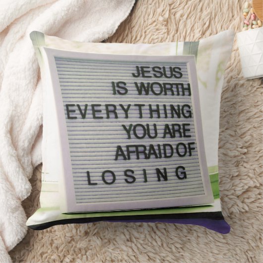 キリスト教の印は何でもイエスの価値がある クッション (ブランケット)
