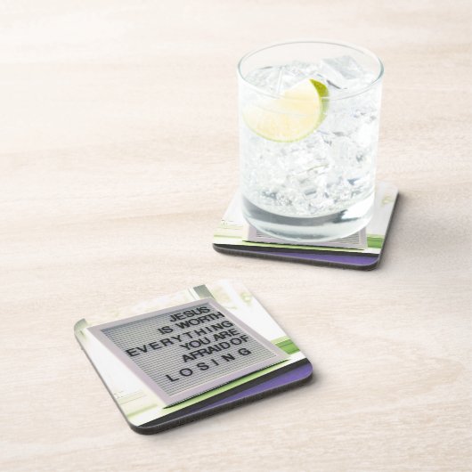 キリスト教の印は何でもイエスの価値がある コースター (右側)