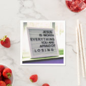 キリスト教の印は何でもイエスの価値がある スタンダードカクテルナプキン (インサイチュ)