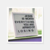 キリスト教の印は何でもイエスの価値がある スタンダードカクテルナプキン (正面)