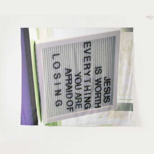 キリスト教の印は何でもイエスの価値がある タペストリー (正面(横))