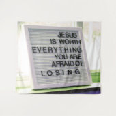 キリスト教の印は何でもイエスの価値がある タペストリー (正面(横))