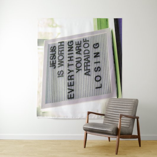 キリスト教の印は何でもイエスの価値がある タペストリー (インサイチュ)