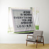キリスト教の印は何でもイエスの価値がある タペストリー (インサイチュ(横))